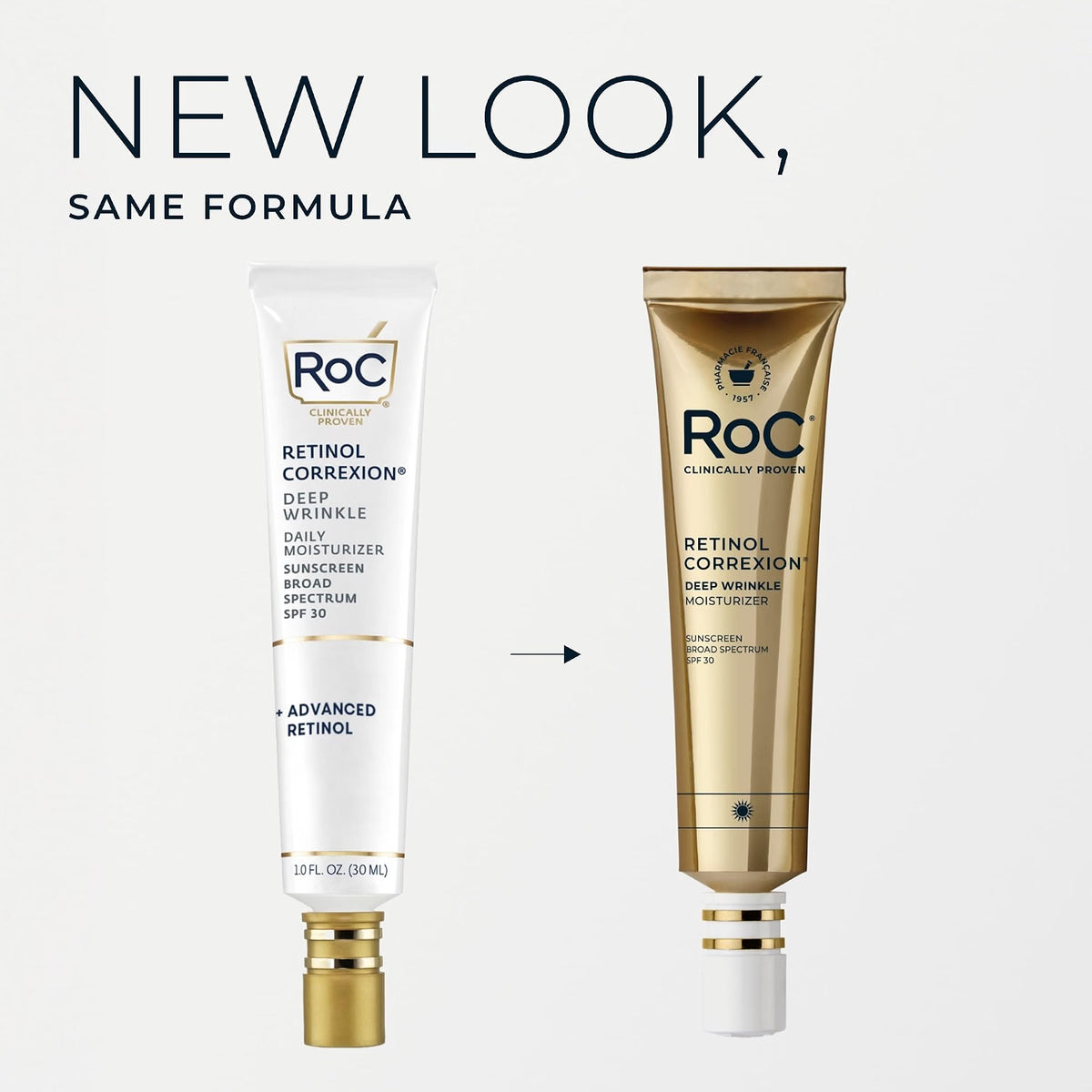 RoC Day and Night Retinol Correxion Cream with SPF 30, 1.3Fl Oz, 2 pack