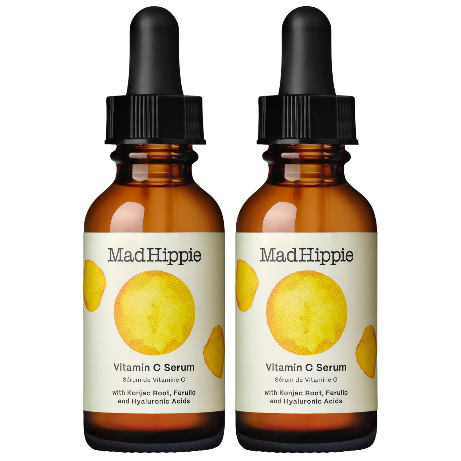 Mad Hippie Vitamin C Serum for Face 2-Pack – C + E + Ferulic Acid, Hyaluronic Acid, Stable Low-Irritation Formula, Brightening, 1.02 Fl Oz Ea