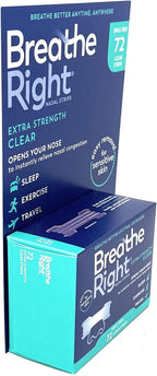 Breathe Right Nasal Strips, Extra Clear for Sensitive Skin, 72 Clear Strips