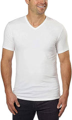 Calvin Klein Men's V-Neck Tee (Large) White