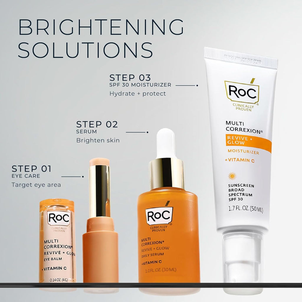 RoC Multi Correxion Revive and Glow Daily Vitamin C Serum Set, 1.0 FL OZ and 1.7 FL OZ Set, 2.7 FL OZ Total