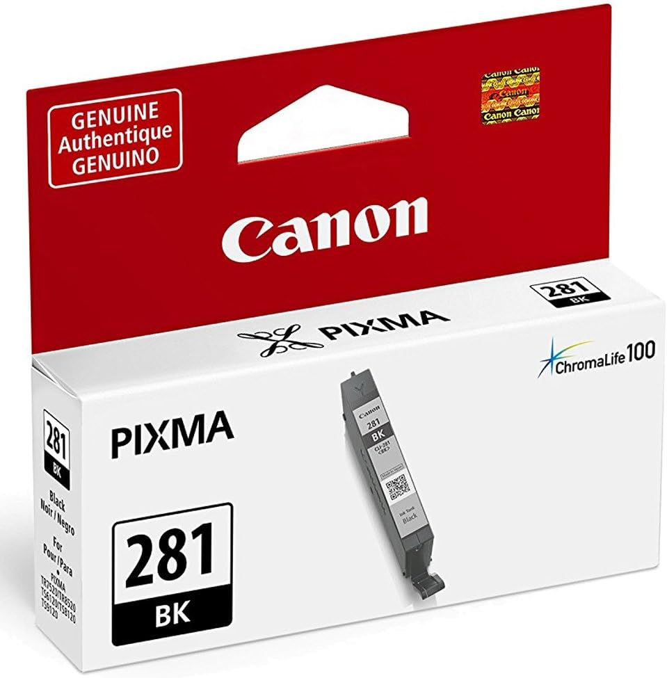 Canon 2230C042 PIXMA TS8120 Wireless Inkjet All-in-One Printer with Scanner and Copier, Red Bundle with CLI-281 Black Ink Tank, Corel Paint Shop Pro Digital Download and 6ft USB Printer Cable