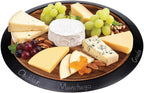 18" Large Lazy Susan Acacia Solid Wood with Chalkboard Edge for Labeling for Dining Serving Chacuterie Board Cheese Board Spice Candle Holder Vanity or Kitchen Organizer for Everyday or Party