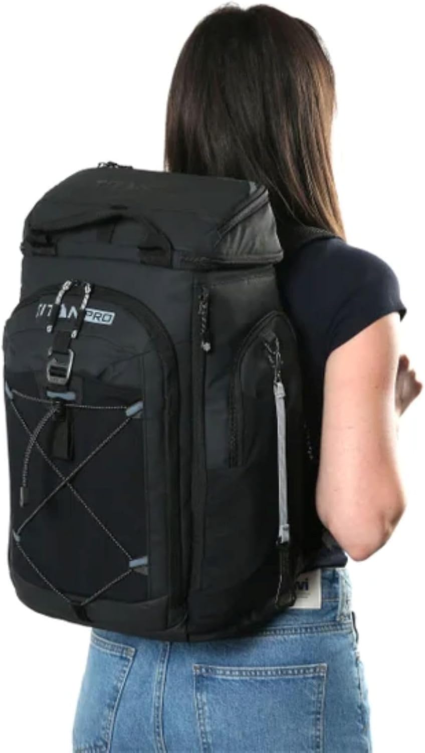 Titan PRO By ARCTIC ZONE Insulated Backpack Cooler with Ice Walls (Black-Black)