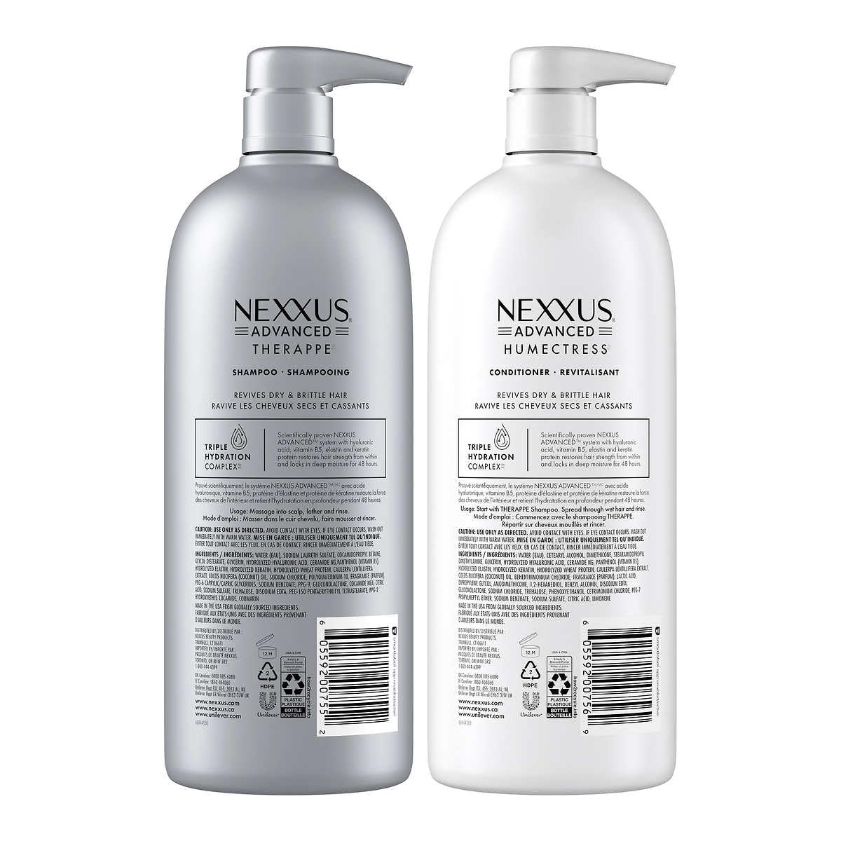 Nexxus THERAPPE and HUMECTRESS Advanced Hydration Shampoo and Conditioner for Dry Hair for Advanced Hydration 32 fl oz 2 Pack