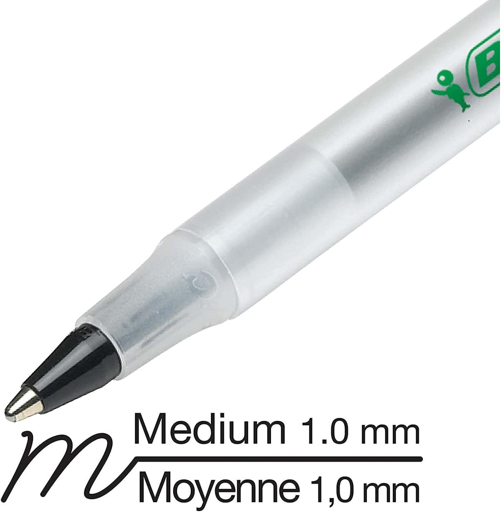 BIC Ecolutions Round Stic Ballpoint Pen, Medium Point (1.0mm), Black, 144-Count, For a Smooth Writing Experience