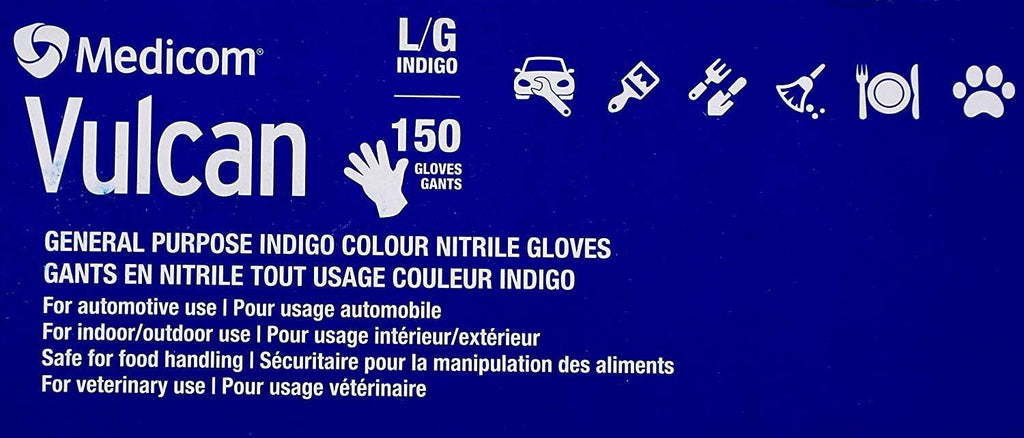 Medicom Vulcan Nitrile Gloves, 150 Count Large