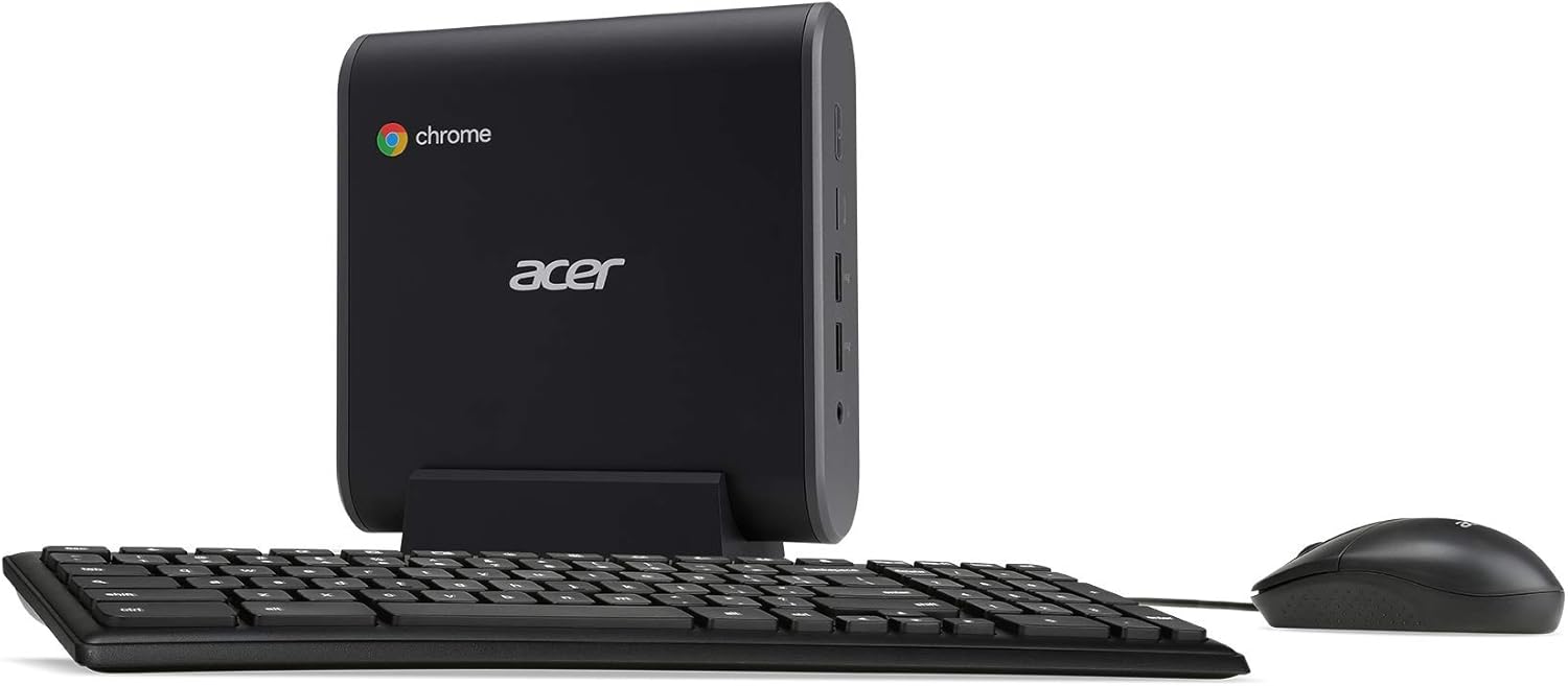 Acer Chromebox CXI3-UA91 Mini PC, Intel Celeron 3867U Processor 1.8GHz, 4GB DDR4 -Memory, 128GB M.2 SSD, 802.11ac Wi-Fi 5, USB Type-C, Chrome OS, Keyboard and -Mouse Included
