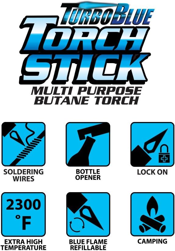 Turbo Blue Torch Stick Multi Purpose Refillable Butane Lighter (6-Pack)