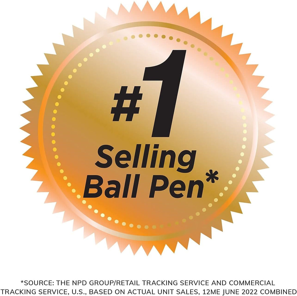 BIC GSM609BE Round Stic Ballpoint Pen,Med. Pt,Value Pk,60/BX,Frost/BE Ink