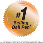 BIC GSM609BE Round Stic Ballpoint Pen,Med. Pt,Value Pk,60/BX,Frost/BE Ink