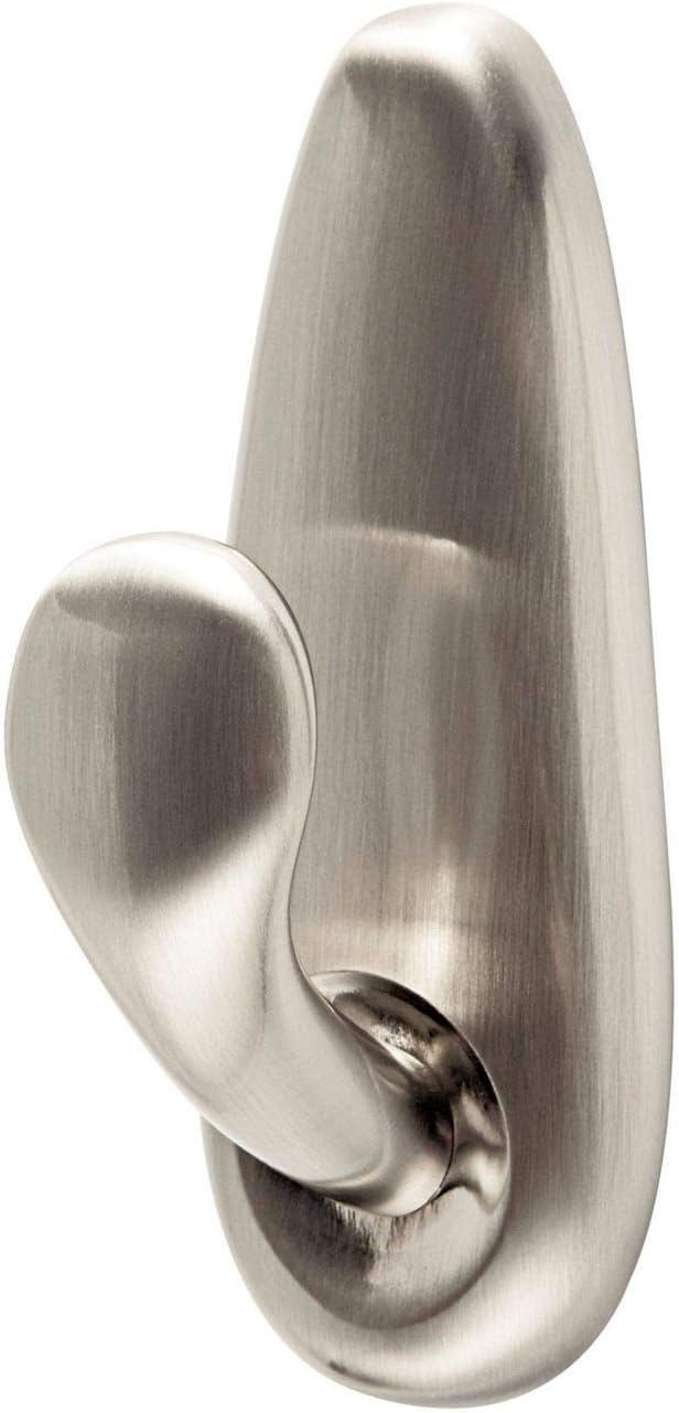 Command Indoor Outdoor Brushed Nickel Metal Hooks 3 Hooks 6 Strips 1 Small 2 Medium