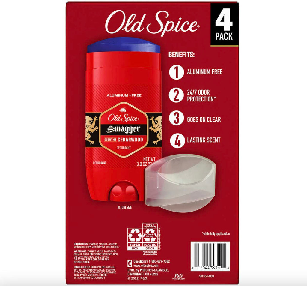 Old Spice Swagger Deodorant Aluminum Free 3 oz, 4-pack