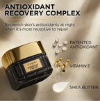 L'Oreal Midnight Cream with ingredients on a beige background