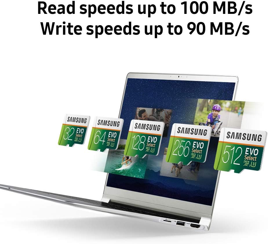 Samsung (MB-ME512GA/AM) 512GB 100MB/s (U3) MicroSDXC Evo Select Memory Card with Adapter