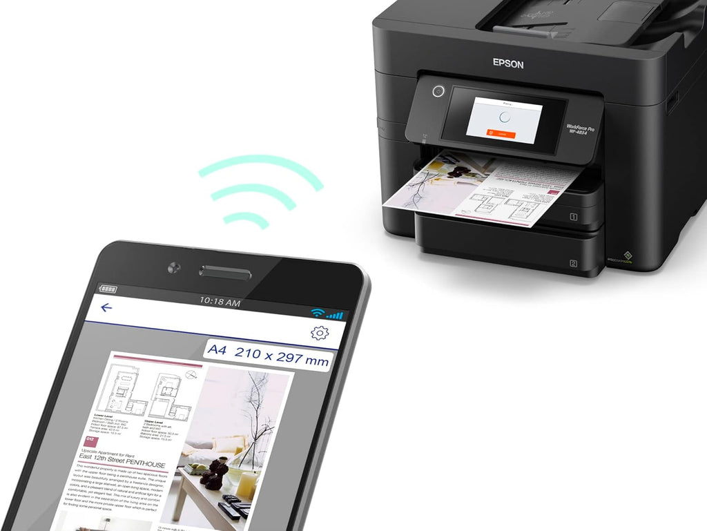 Epson Workforce Pro WF-4834 Wireless All-in-One Printer with Auto 2-Sided Print Copy, Scan and Fax, 50-Page ADF, 500-sheet Paper Capacity, 4.3" Color Touchscreen