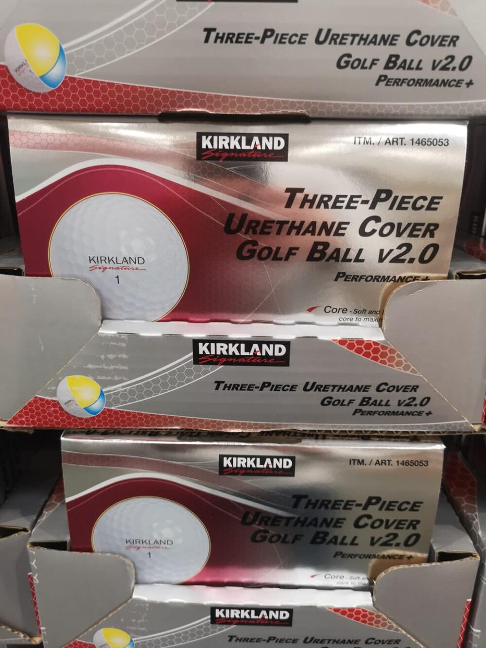 Kirkland Signature Three-Piece Urethane Cover Golf Ball v2.0 Performance + Total of 24 Balls, White