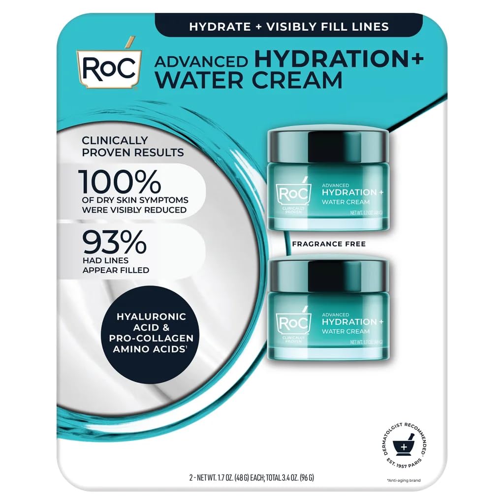 RoC Advanced Hydration+ Water Cream, 2 Pack, 1.7 OZ Each, 3.4 OZ Total