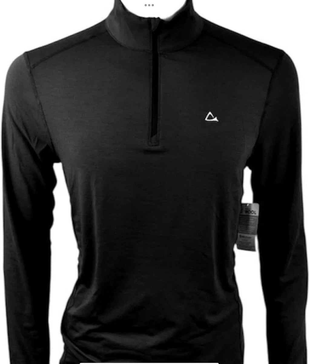 Men's Merino Blend Shirt, Black, Large, Made from Recycled Material