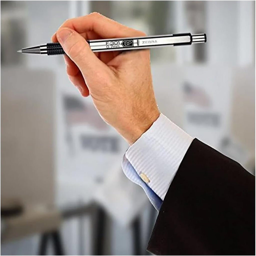 Zebra 16 x F-301 Ballpoint Stainless Steel (Black) + 1 x G-350 Gel Pen