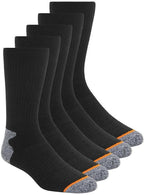 Weatherproof Vintage Men's Outdoor Wool Blend Crew Socks, Black, 5 Pairs