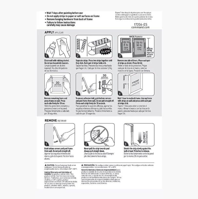 Command Indoor Picture Hanging Strips 34 Large Pairs, 68 Total Strips