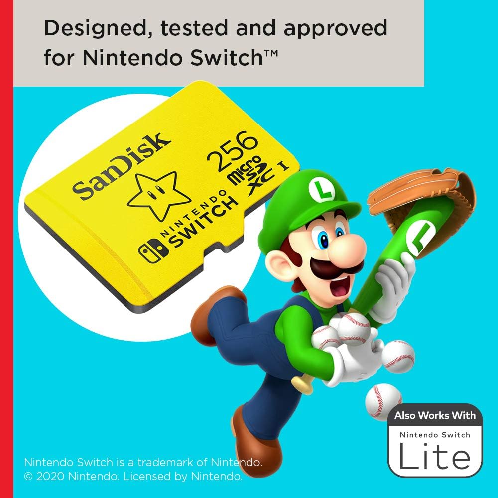 SanDisk 256GB microSDXC-Card, Licensed for Nintendo-Switch - SDSQXAO-256G-GNCZN