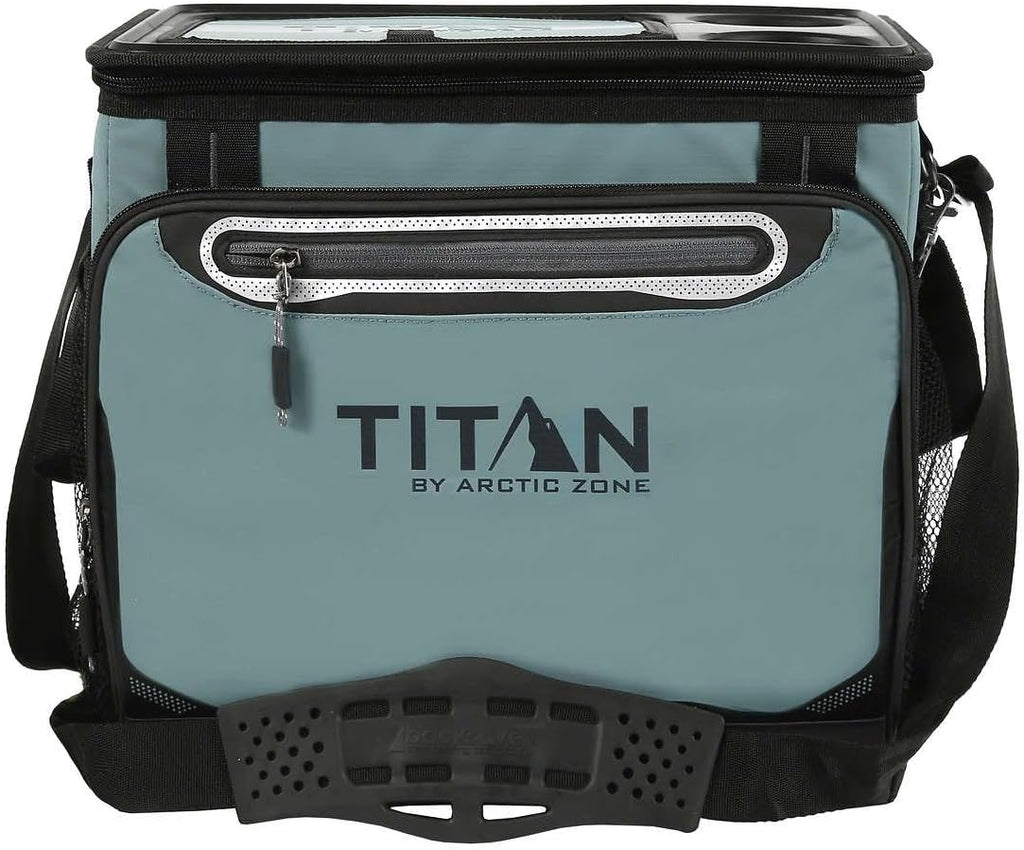 Titan Arctic Zone - Insulated Leak-Proof Collapsible Cooler Bag, Holds 40 Cans, Teal, Blue