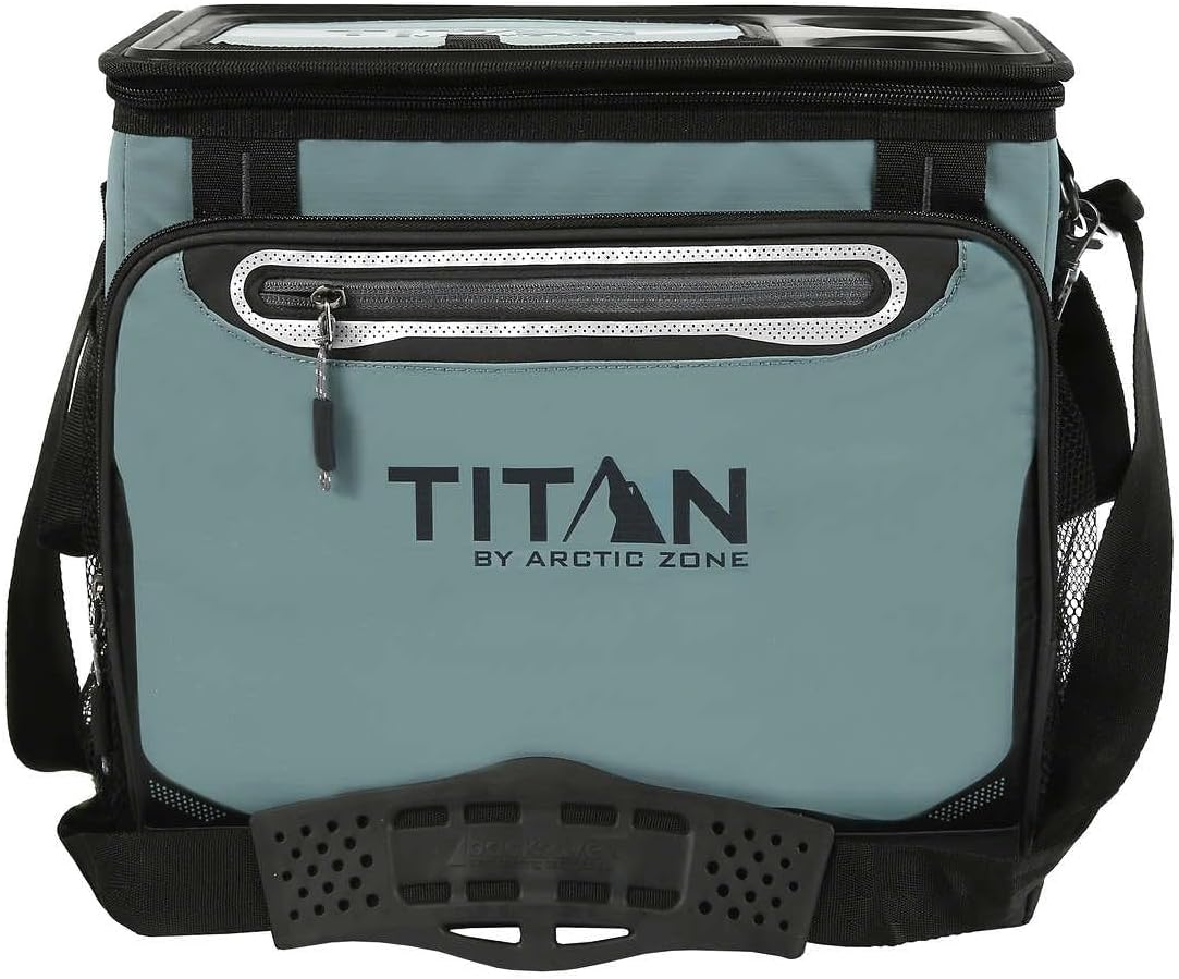 Titan Arctic Zone - Insulated Leak-Proof Collapsible Cooler Bag, Holds 40 Cans, Teal, Blue
