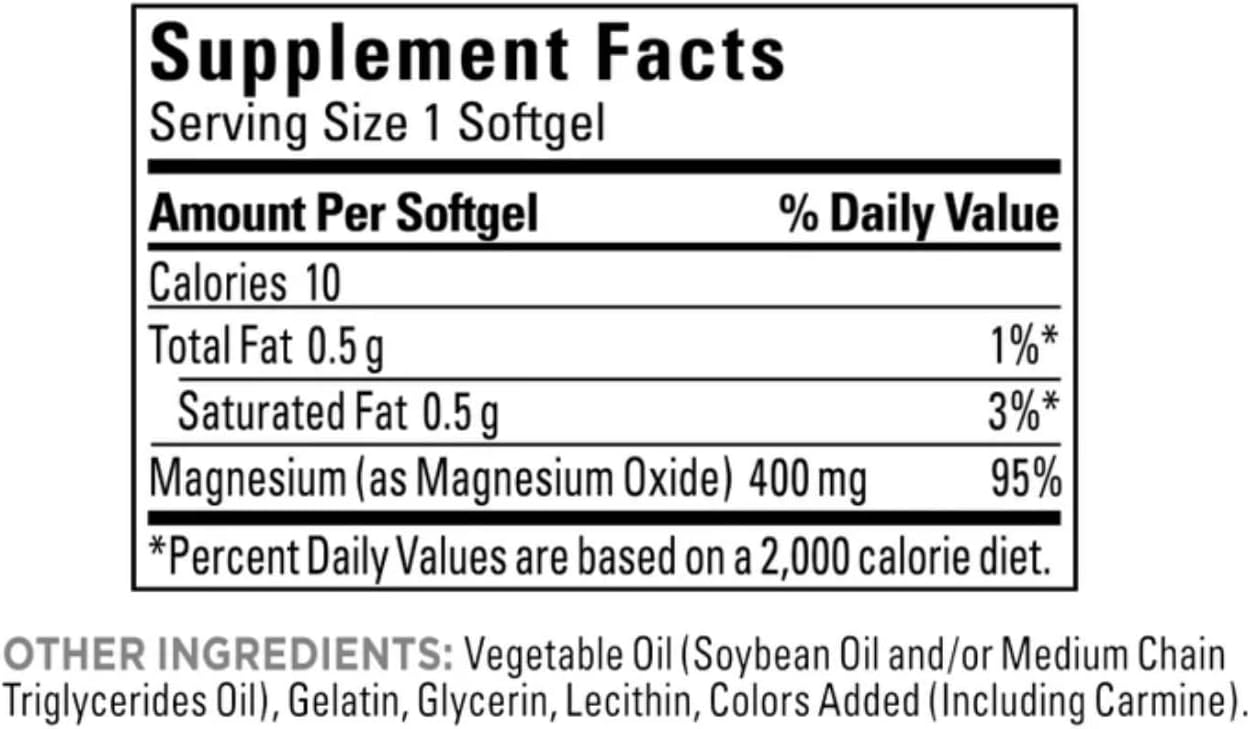 Nature Made Extra Strength Magnesium 400 mg., 180 Softgels