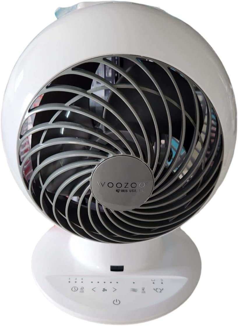 IRIS Woozoo Globe Multi-Directional 5-Speed Oscillating Fan [2024 Model], Small, White