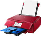 Canon 2230C042 PIXMA TS8120 Wireless Inkjet All-in-One Printer with Scanner and Copier, Red Bundle with CLI-281 Black Ink Tank, Corel Paint Shop Pro Digital Download and 6ft USB Printer Cable
