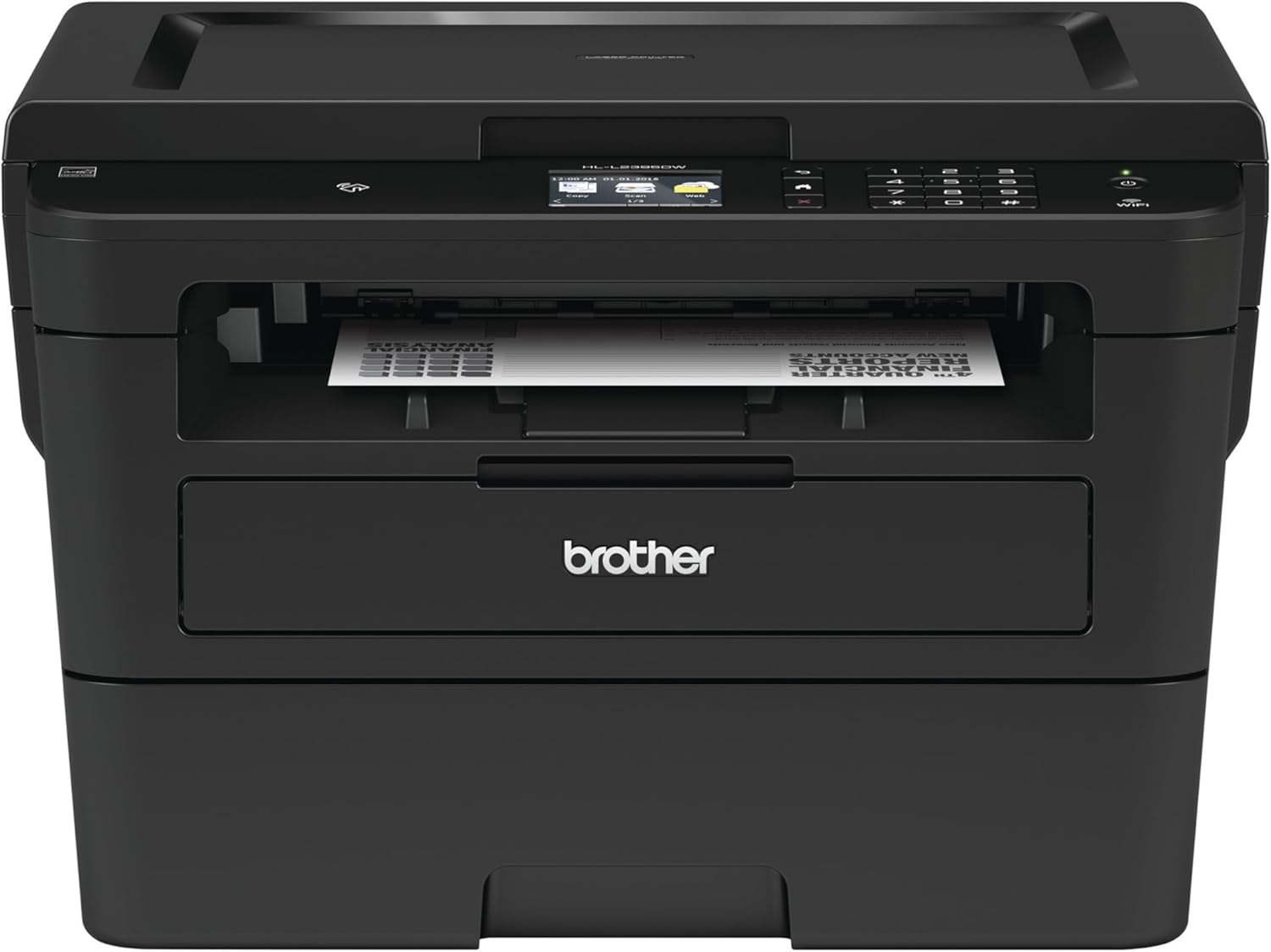 Brother Compact Monochrome Laser Printer, HLL2395DW, Flatbed Copy & Scan, Wireless Printing, NFC with Refresh Subscription Free Trial and Amazon Dash Replenishment Ready
