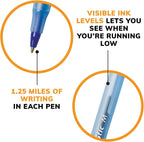 BIC GSM609BE Round Stic Ballpoint Pen,Med. Pt,Value Pk,60/BX,Frost/BE Ink