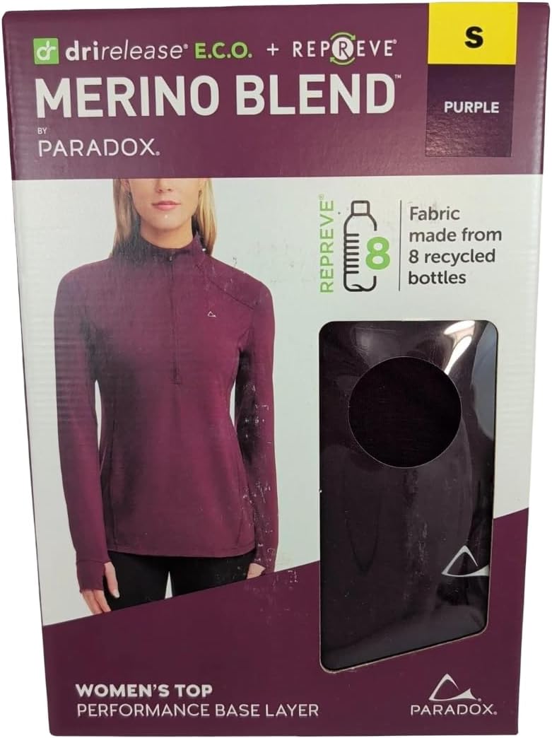 Women's Merino Blend Top, Purple, Small, Made from Recycled Content