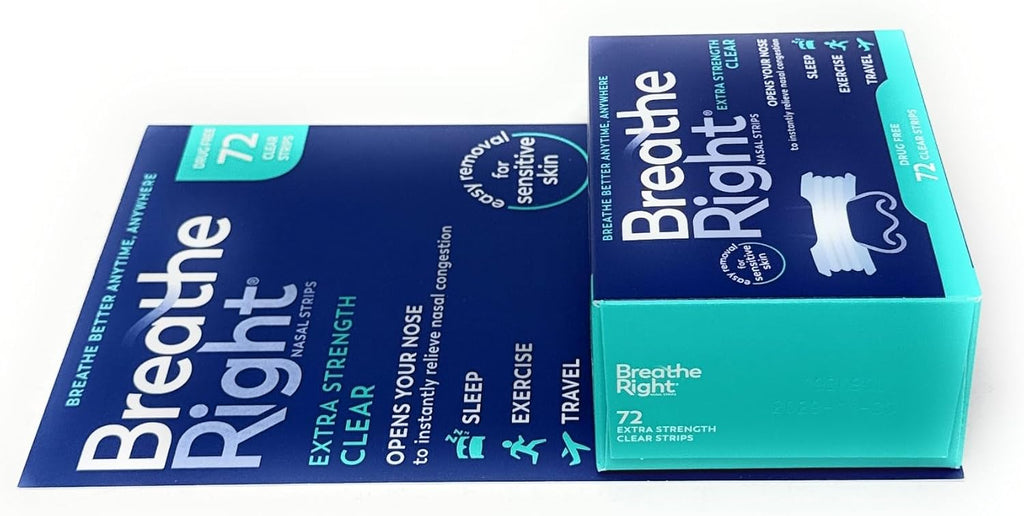 Breathe Right Nasal Strips, Extra Clear for Sensitive Skin, 72 Clear Strips