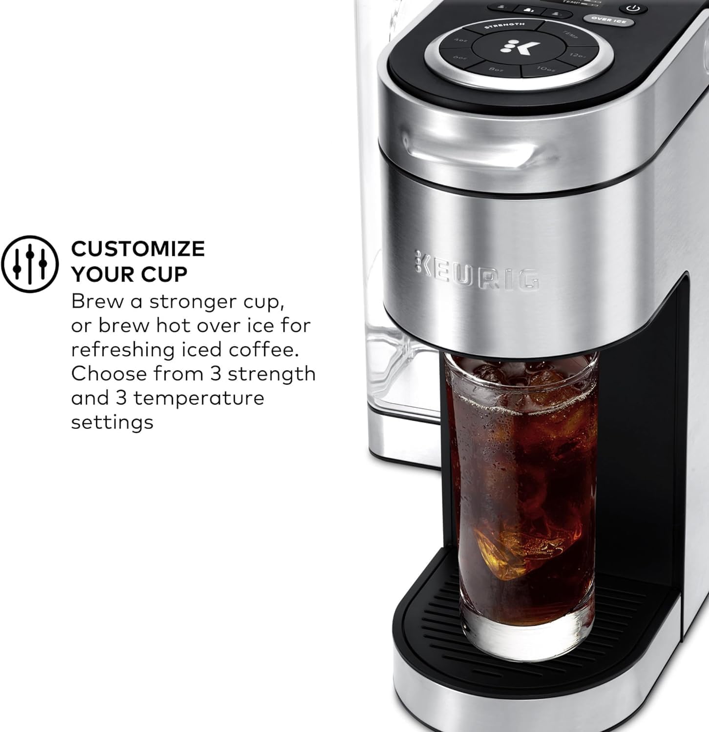 Keurig K-supreme Plus Single Serve Coffee Maker, Coffee Machine, MultiStream Technology, Customizable Strength and Temperature Settings, Programmable, 78oz Removable Reservoir, Stainless Steel