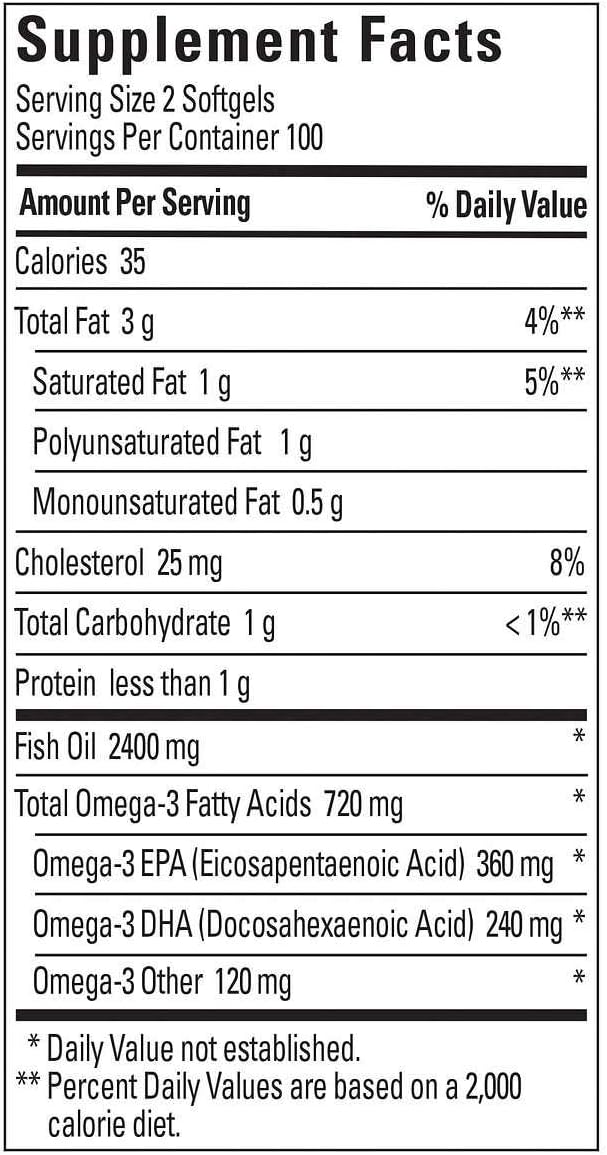 2 x 200Pk Nature Made Fish Oil 1200 mg Softgels Omega 3