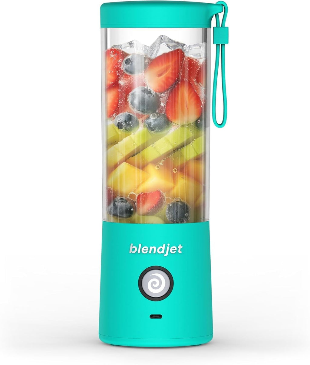 BlendJet 2 Portable Blender for Smoothies & Shakes, New 2024 edition 2 USB-C Rechargeable & Self Cleaning - 2-pack, (1) Mint, 16 oz. (1) Black, 16 oz