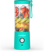 BlendJet 2 Portable Blender for Smoothies & Shakes, New 2024 edition 2 USB-C Rechargeable & Self Cleaning - 2-pack, (1) Mint, 16 oz. (1) Black, 16 oz