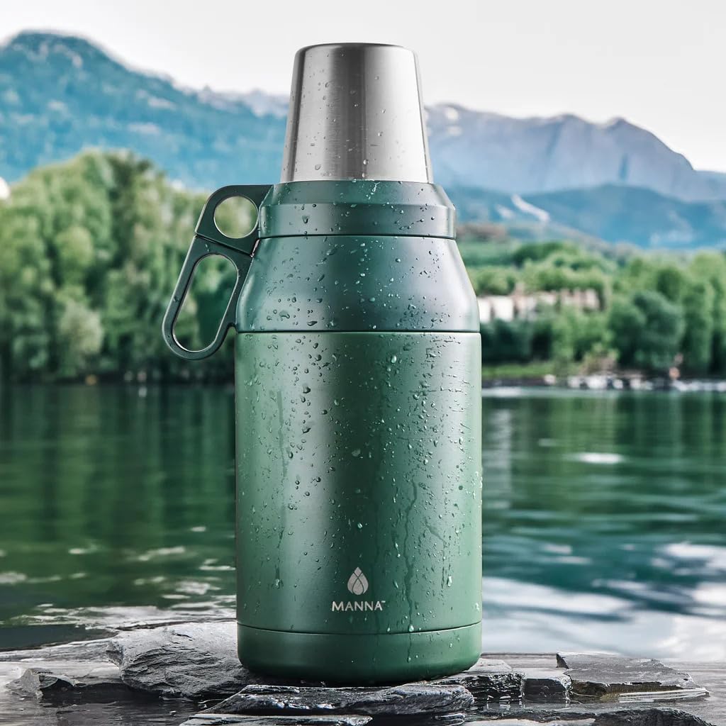 64oz Double Walled Jug with 4 Stackable Stainless Steel Cups