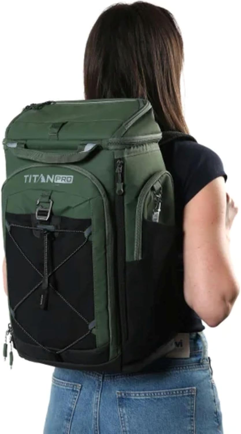 Titan PRO By ARCTIC ZONE Insulated Backpack Cooler with Ice Walls (Camo-Green)