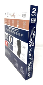 Copperfit Elite Air Knee Compression Sleeve, S/M, 2 Pack, Joint Pain Relief (Small/Medium (12"-16"))