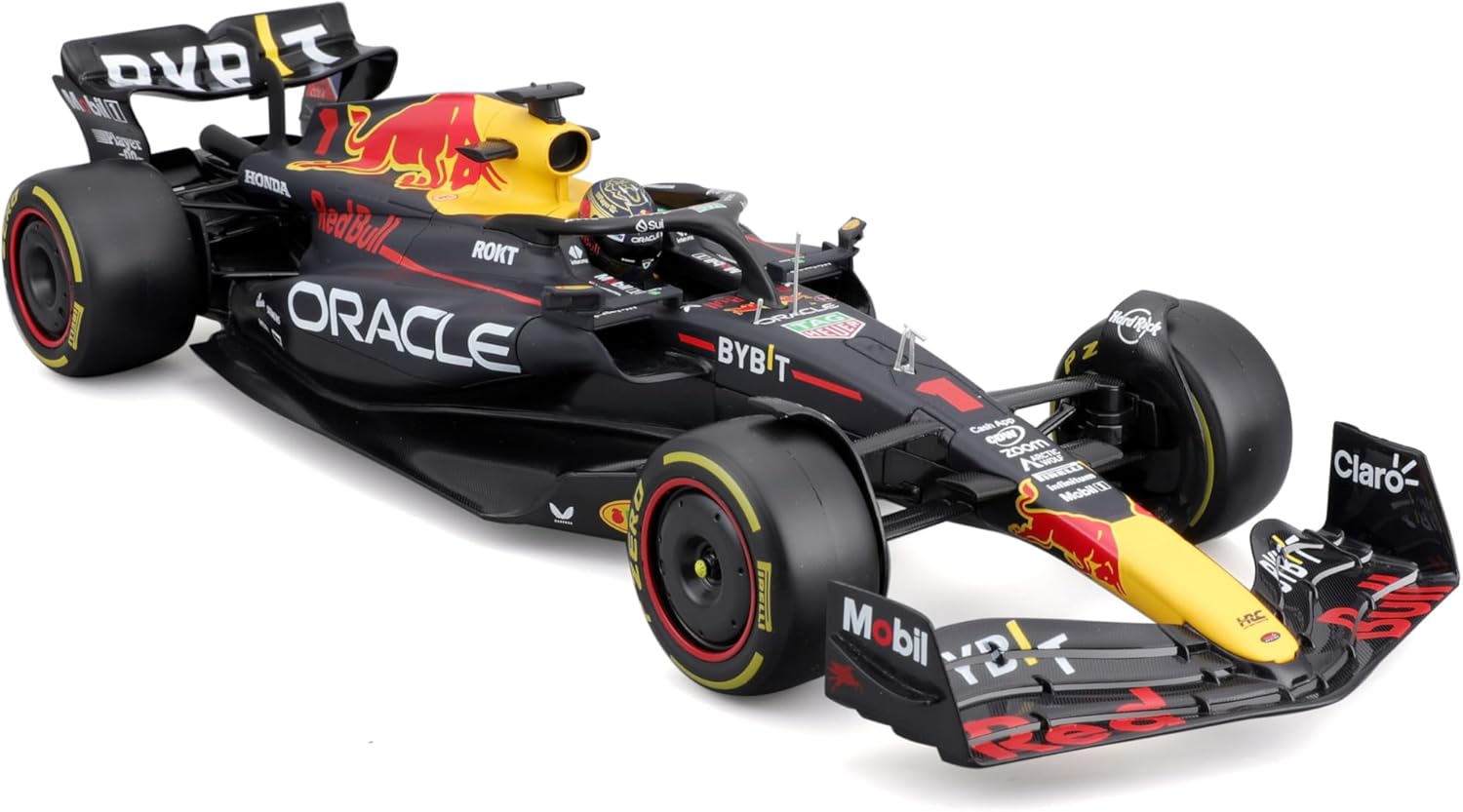 Bburago 1:18 Scale Formula Race Oracle Red Bull Racing RB19 (2023) Diecast Vehicle with Driver Helmet Verstappen #1