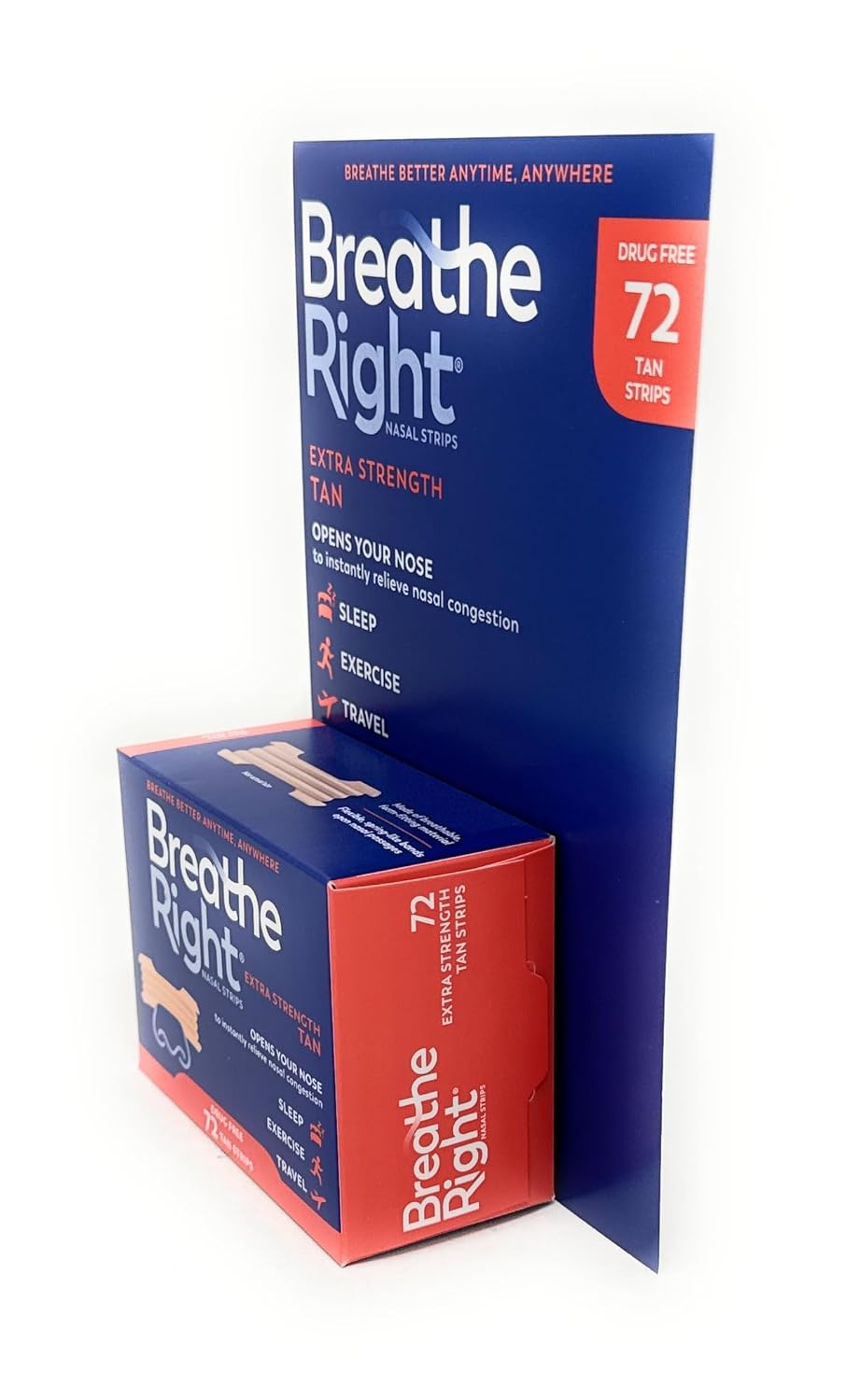 Breathe Right Extra Strength Nasal Strips, 72 Strips