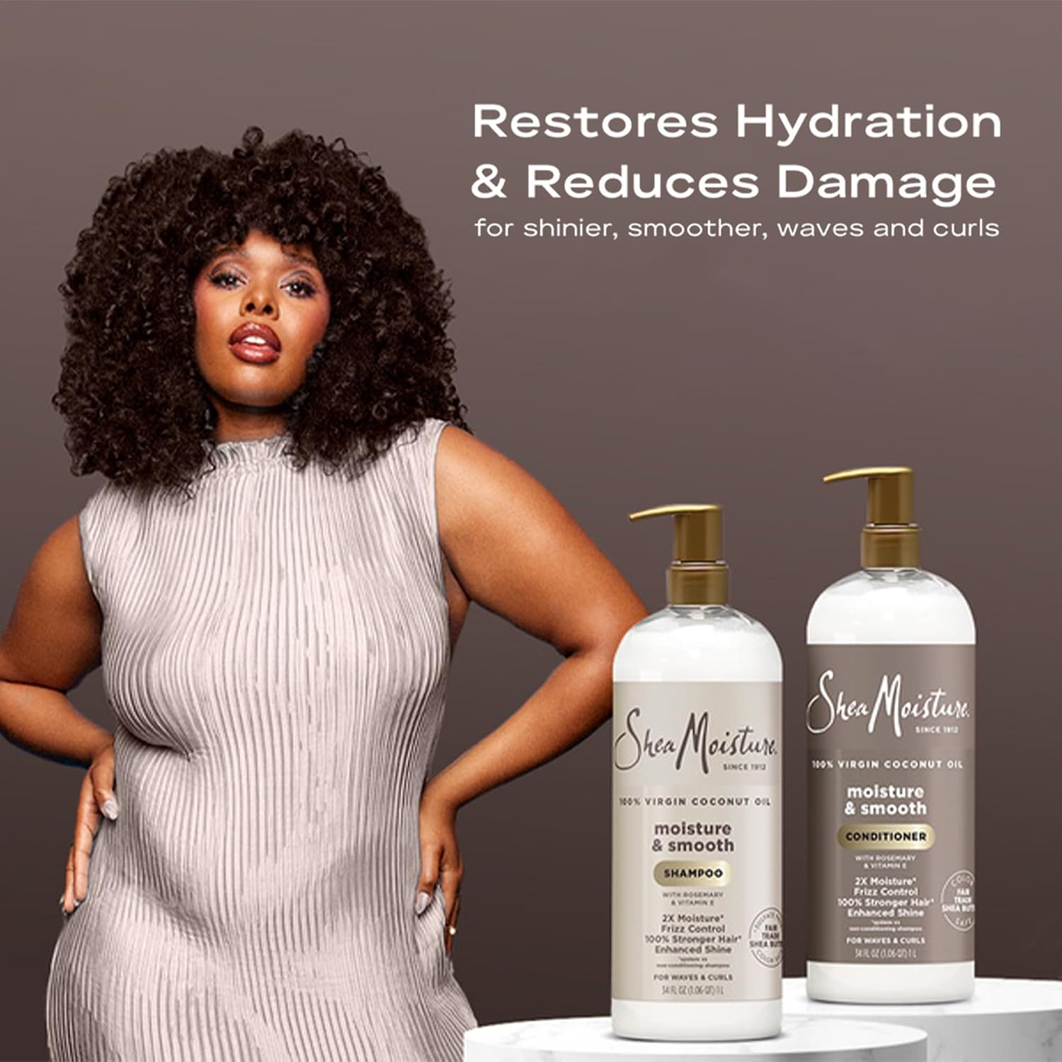 SheaMoisture Shampoo & Conditioner Set, Moisture & Smooth, 34 Oz Ea