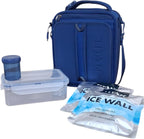 Titan by Arctic Zone Expandable Lunch Box – Insulated, Crush-Resistant Cooler with 2 Ice Walls & Leak-Proof Lining – Meal Prep Bag with Strap & Container for Work & Travel | Black (Navy Blue)