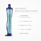 LifeStraw Personal — Water Filter for Hiking, Camping, Travel, and Emergency Preparedness, 4 Pack, Navy