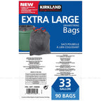 Kirkland Signature Flex-tech 33 Gallon Trash Bag, 90count, 1count