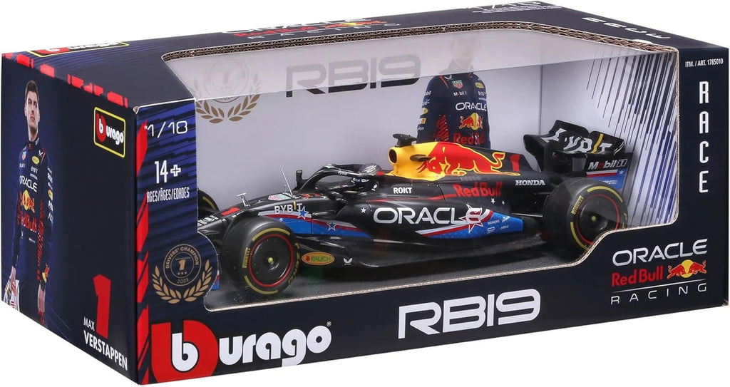 Bburago F1 Oracle Red Bull Racing RB19 | Max Verstappen #1 | Austin GP Race Winner (2023) 1:18 Collector's Model